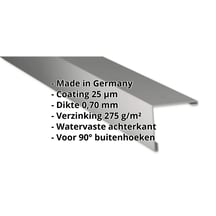 Buitenhoek | 115 x 115 mm | Aluminium 0,70 mm | 25 µm Polyester | 9007 - Grijs aluminiumkleurig #2