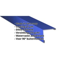 Buitenhoek | 195 x 195 mm | Staal 0,50 mm | 25 µm Polyester | 5010 - Gentiaanblauw #2