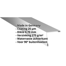 Buitenhoek | 195 x 195 mm | Aluminium 0,70 mm | 25 µm Polyester | 9006 - Zilver-Metallic #2