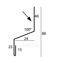 Dorpel | Typ 1 | 40 x 24 x 25 x 2000 mm | Staal 0,50 mm | 50 µm PURLAK® | 7016 - Antracietgrijs #2