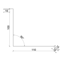 Muuraansluiting | Typ 1 | 100 x 110 x 2000 mm | 90° | Staal 0,75 mm | 25 µm Polyester | 6005 - Mosgroen #2