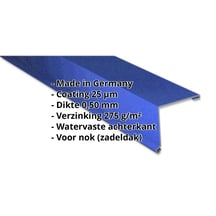 Nok lessenaarsdak | 115 x 115 mm | 80° | Staal 0,50 mm | 25 µm Polyester | 5010 - Gentiaanblauw #2