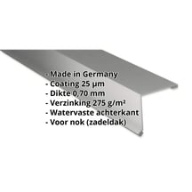 Nok lessenaarsdak | 115 x 115 mm | 80° | Aluminium 0,70 mm | 25 µm Polyester | 9007 - Grijs aluminiumkleurig #2