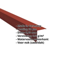 Nok lessenaarsdak | 115 x 115 mm | 85° | Staal 0,50 mm | 35 µm Mattpolyester | 29 - Rood #2