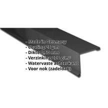 Nok lessenaarsdak | 200 x 250 mm | 80° | Staal 0,50 mm | 25 µm Polyester | 9005 - Gitzwart #2