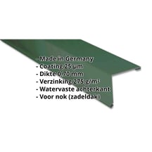 Nok lessenaarsdak | 200 x 250 mm | 85° | Aluminium 0,70 mm | 25 µm Polyester | 6005 - Mosgroen #2