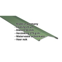 Nokstuk vlak | 145 x 145 mm | 150° | Staal 0,50 mm | 25 µm Polyester | 6011 - Resedagroen #2