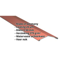 Nokstuk vlak | 145 x 145 mm | 150° | Staal 0,50 mm | 25 µm Polyester | 8004 - Koperbruin #2