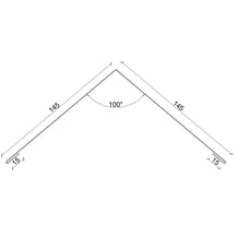 Nokstuk vlak | 145 x 145 x 2000 mm | 100° | Staal 0,50 mm | 50 µm PURLAK® | 7016 - Antracietgrijs #2