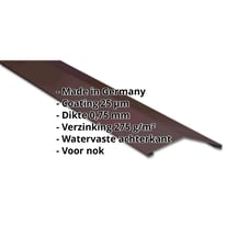 Nokstuk vlak | 198 x 198 mm | 150° | Staal 0,75 mm | 25 µm Polyester | 8017 - Chocoladebruin #2