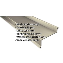 Vensterbank | 50 x 115 x 40 x 2000 mm | Staal 0,63 mm | 25 µm Polyester | 1015 - Licht ivoorkleurig #2