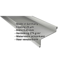 Vensterbank | 50 x 115 x 40 x 2000 mm | Staal 0,63 mm | 25 µm Polyester | 9002 - Grijswit #2