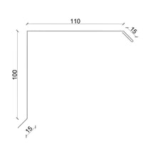 Windveer | 110 x 100 x 2000 mm | Staal 0,75 mm | 50 µm PURLAK® | 8012 - Roodbruin #3