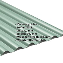 PVC profielplaat SINTRA | 77/18 | 1,20 mm | Groen metallic | 3000 mm #2