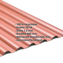 PVC profielplaat SINTRA | 77/18 | 1,20 mm | Rood metallic | 3000 mm #2