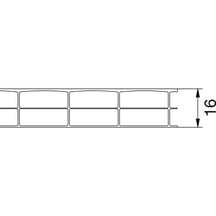 Polycarbonaat kanaalplaat | 16 mm | Profiel A4 | Voordeelpakket | Plaatbreedte 980 mm | Helder | Dubbelzij. UV-bescherming | Breedte 3,08 m | Leng #14