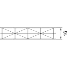 Polycarbonaat kanaalplaat | 16 mm | Profiel A4 | Voordeelpakket | Plaatbreedte 980 mm | Grafiet | Extra sterk | Breedte 3,08 m | Lengte 2,00 m #12