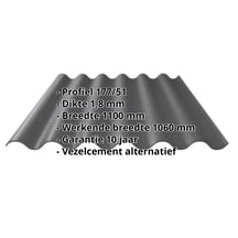 Polyester golfplaat Stabipol | 177/51 | 1,8 mm | Donkergrijs | 2500 mm #2