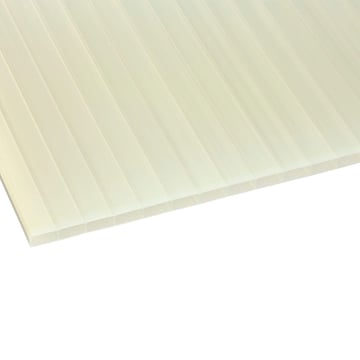 Acrylaat kanaalplaat | 16 mm | Breedte 980 mm | Opaal wit / Goud | AntiDrop | Warmtewerend | 2000 mm