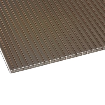 Polycarbonaat kanaalplaat | 16 mm | Breedte 1200 mm | Brons | Dubbelzijdige UV-bescherming | 2000 mm