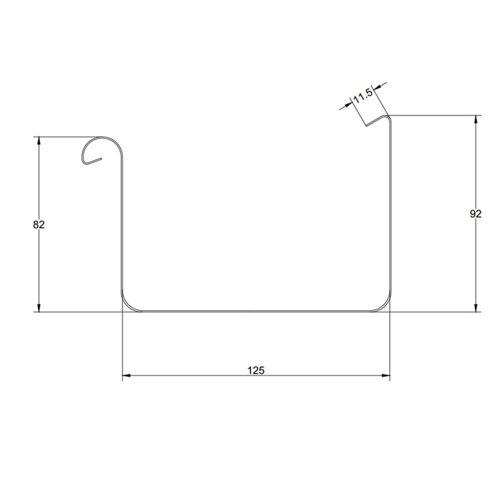 Bakgoot | Staal | Ø 125 mm | 7016 - Antracietgrijs | Lengte = 3 m #2