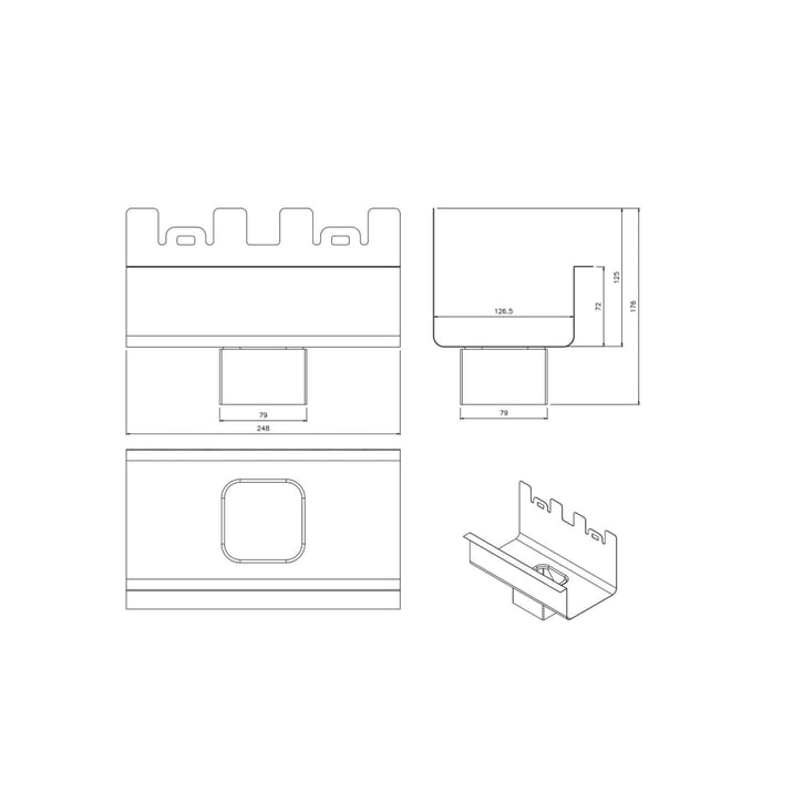 Goot uitlaatstuk | Staal | Ø 125/80 mm | 9005 - Gitzwart #2