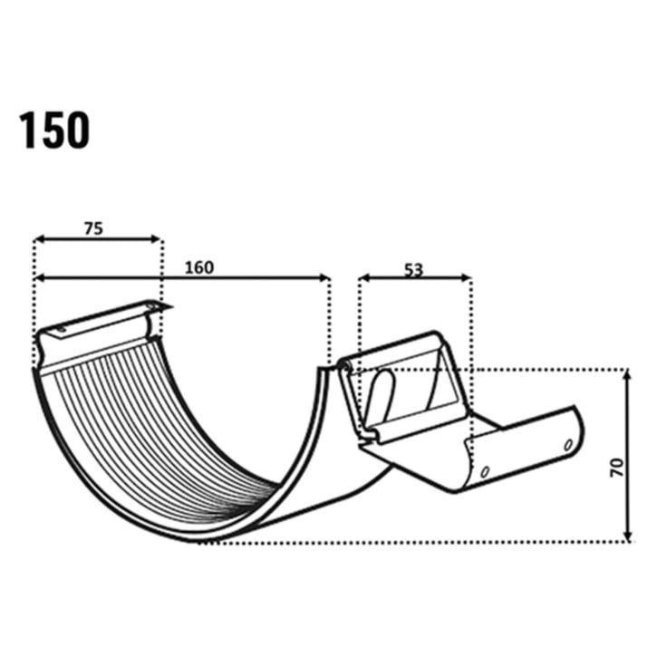 Goot verbindingsstuk met rubber | Staal | Ø 150 mm | 028 - Kersrood #2