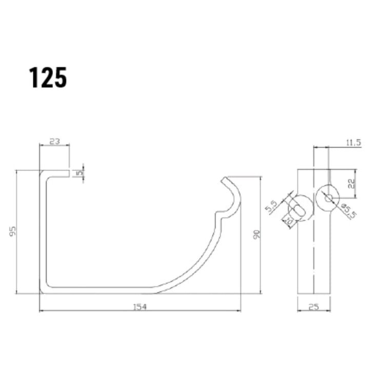 Gootbeugel | Staal | Ø 125 mm | 9007 - Grijs aluminiumkleurig #2