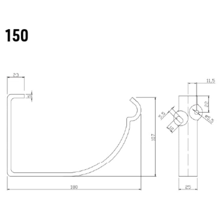 Gootbeugel | Staal | Ø 150 mm | 9007 - Grijs aluminiumkleurig #2