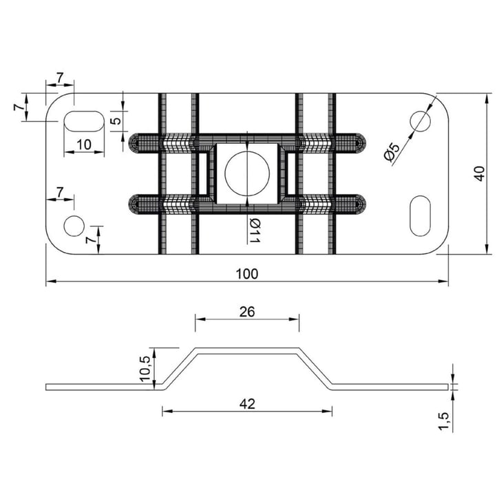 Plaatje voor regenpijp beugel | Staal | 9007 - Grijs aluminiumkleurig #2