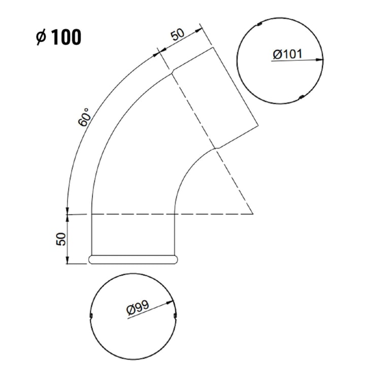 Regenpijp bocht | Staal | Ø 100 mm | 9007 - Grijs aluminiumkleurig #2