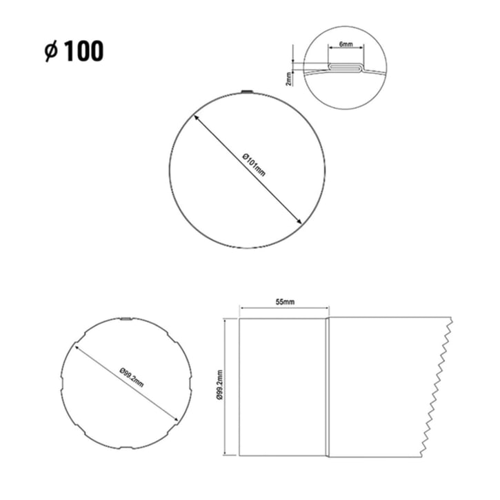 Regenpijp | Staal | Ø 100 mm | 9007 - Grijs aluminiumkleurig | Lengte = 1 m #2