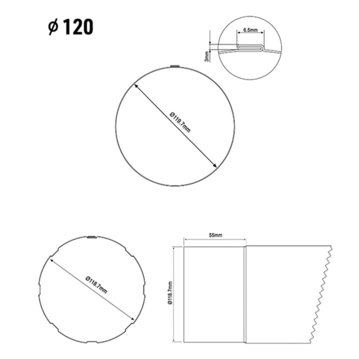 Regenpijp | Staal | Ø 120 mm | 028 - Kersrood | Lengte = 3 m #2