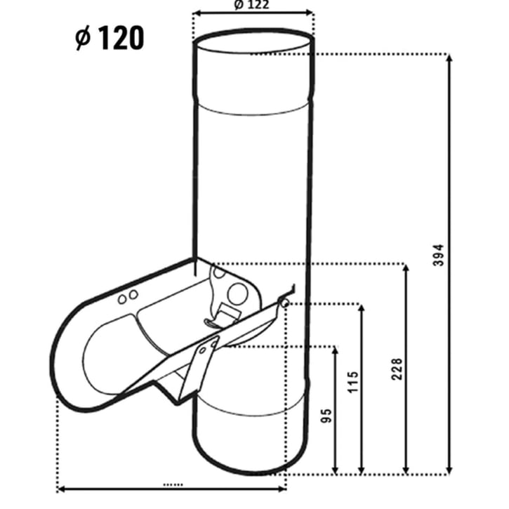 Regenwater vanger | Staal | Ø 120 mm | 9005 - Gitzwart #2