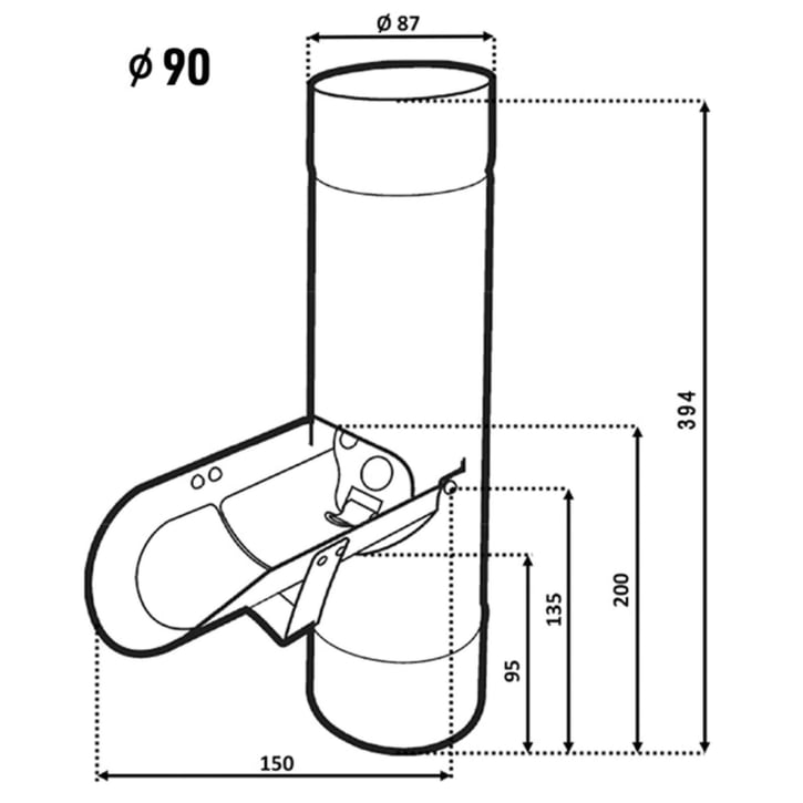 Regenwater vanger | Staal | Ø 90 mm | Verzinkt #2