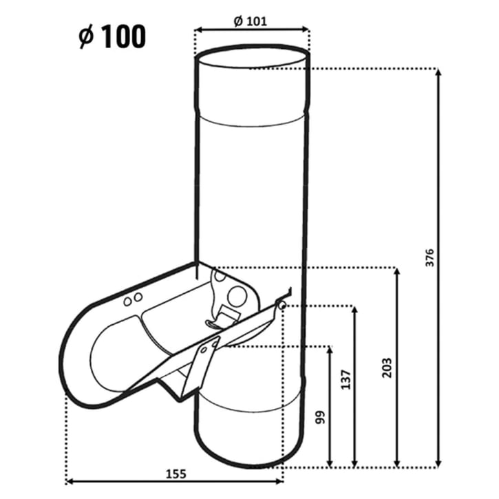 Regenwater vanger | Staal | Ø 100 mm | Verzinkt #2