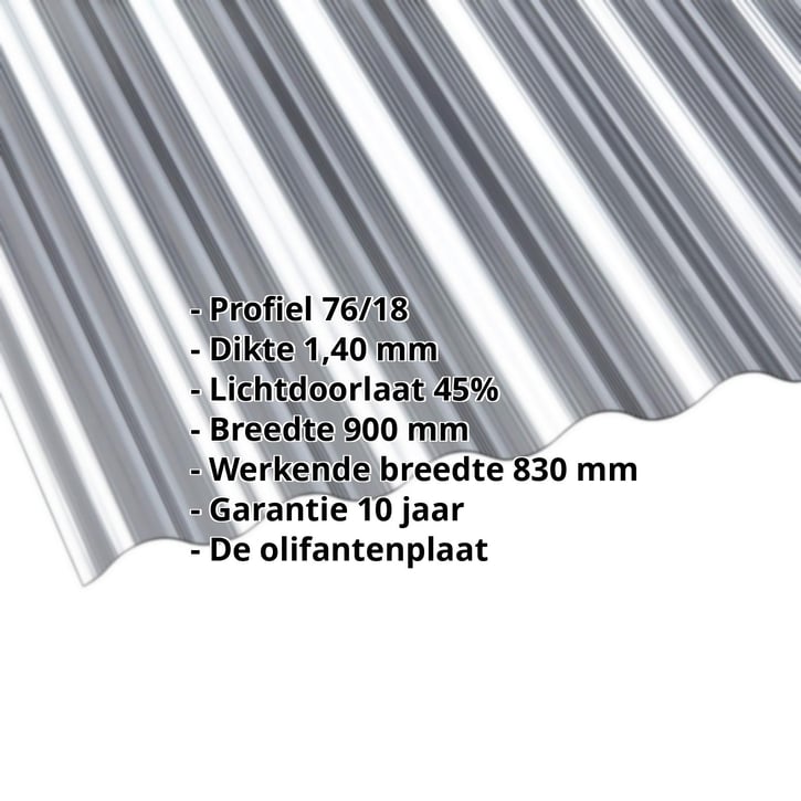 Polycarbonaat golfplaat | 76/18 | 1,40 mm | Antraciet | 2000 mm #2