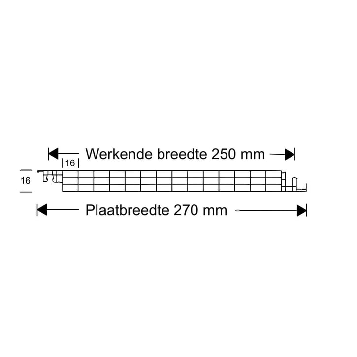 Polycarbonaat Click Paneel | 16 mm | Werkende breedte 250 mm | Lengte 3,00 m | Helder, ijs-effect | 3000 mm #5