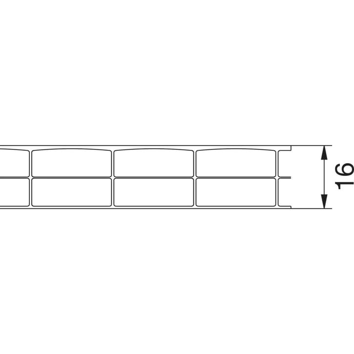 Polycarbonaat kanaalplaat | 16 mm | Breedte 1200 mm | Helder | Blueline | 2000 mm #6