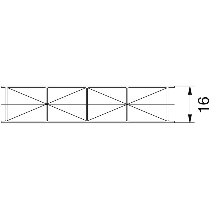 Polycarbonaat kanaalplaat | 16 mm | Breedte 1200 mm | Helder | Extra sterk | 2000 mm #5