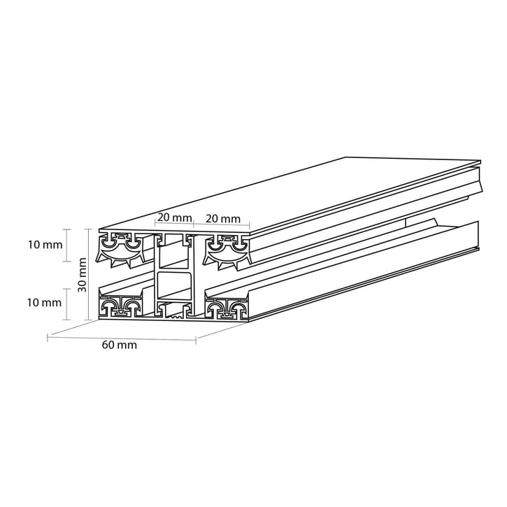 Mendig | Koppelprofiel | 10 mm | Thermo/Classic | Aluminium | Blank | 2000 mm #3