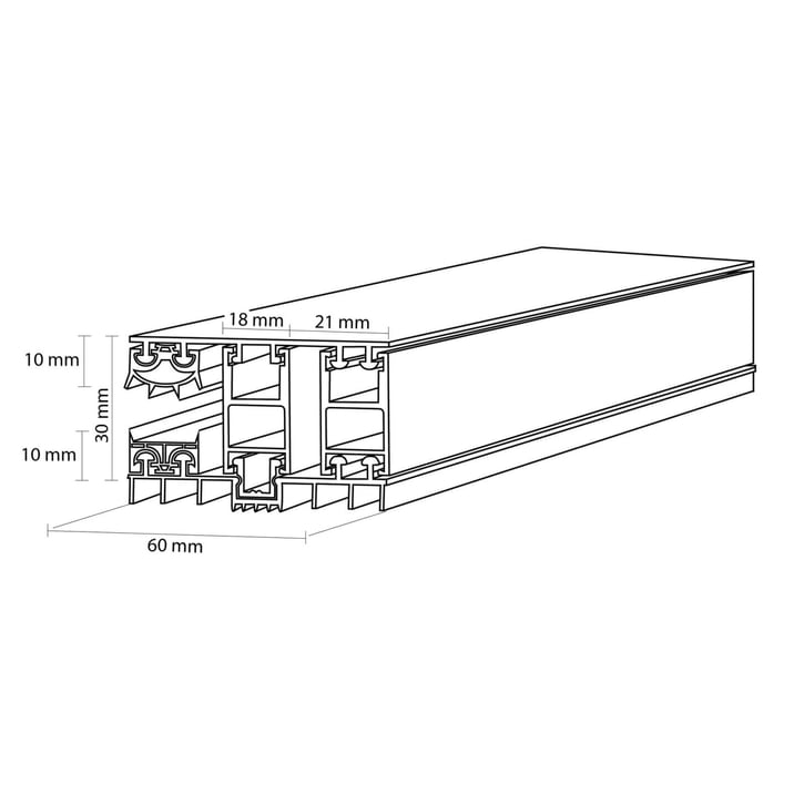 Mendig | Randprofiel | 10 mm | Thermo/Thermo | Aluminium | Blank | 2000 mm #3