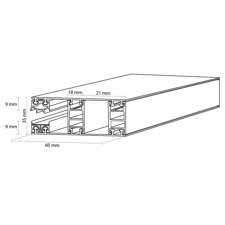 Mendig | Randprofiel | 16 mm | Thermo/Classic | Aluminium | Blank | 2000 mm #3