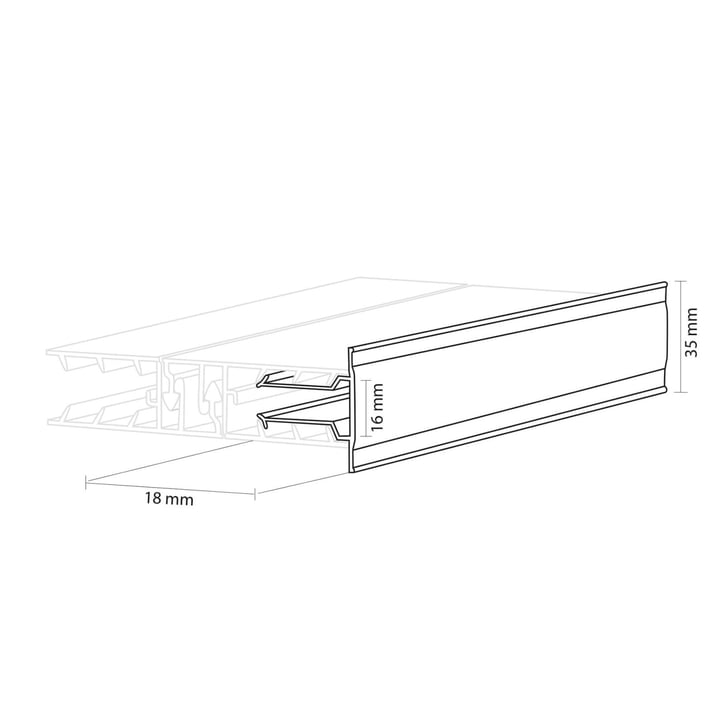 Zeven | Randprofiel | 16 mm | Kunststof | Wit | 2520 mm #4