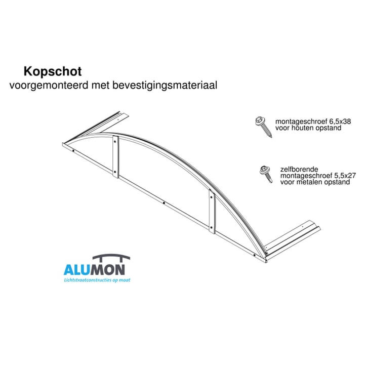 Kopschot Alumon | Type 1/5 | Set | Dagmaat 1,90 m | Helder #2
