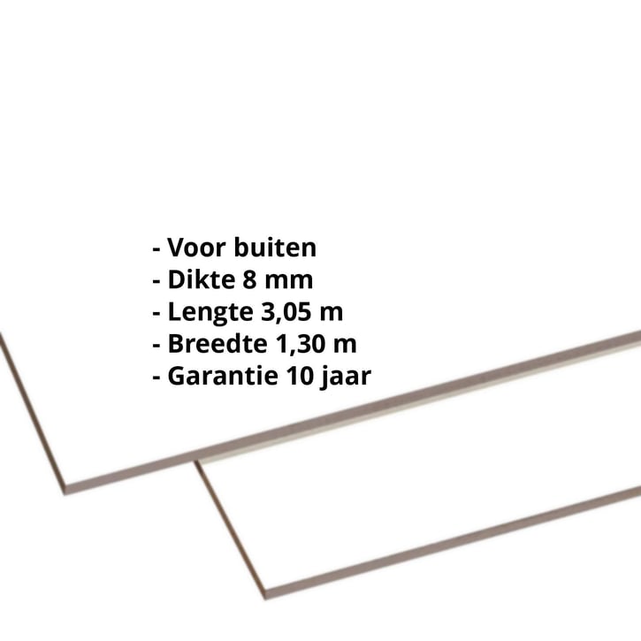 HPL plaat | Buiten | 8 mm | Zuiverwit | 3,05 x 1,30 m #2