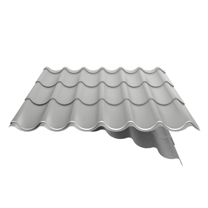 Dakpanplaat 2/1060 | Anti-Drup 1000 g/m² | Staal 0,50 mm | 25 µm Polyester | 9006 - Zilver-Metallic #6