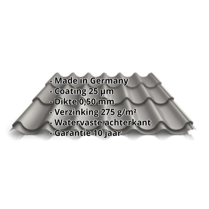 Dakpanplaat 2/1060 | Staal 0,50 mm | 25 µm Polyester | 9007 - Grijs aluminiumkleurig #2