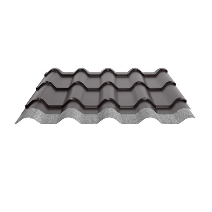 Dakpanplaat EUROPA | Anti-Drup 1000 g/m² | Staal 0,50 mm | 35 µm Mattpolyester | 32 - Donkerbruin #4