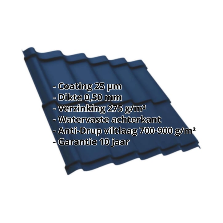 Dakpanplaat Szafir 350/15 | Anti-Drup 700 g/m² | Staal 0,50 mm | 25 µm Polyester | 5010 - Gentiaanblauw #2